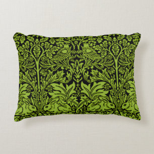 William Morris Brother Rabbit Sage Green Black Decorative Cushion