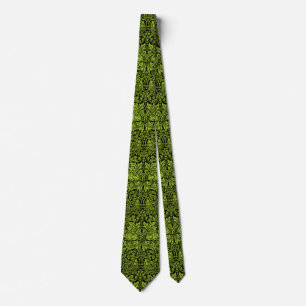 William Morris Brother Rabbit Sage Green Black Tie