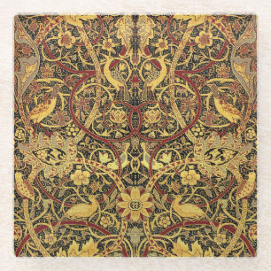 William Morris Bullerswood Faux Tapestry  Glass Coaster