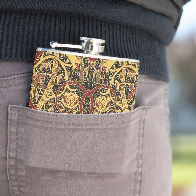 William Morris Bullerswood Faux Tapestry Hip Flask (In Situ)