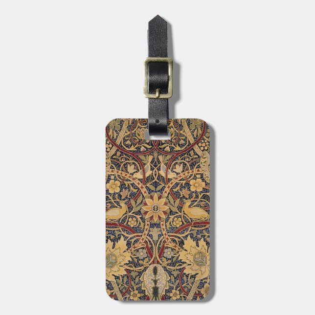 William Morris Bullerswood Faux Tapestry Luggage Tag (Front Vertical)