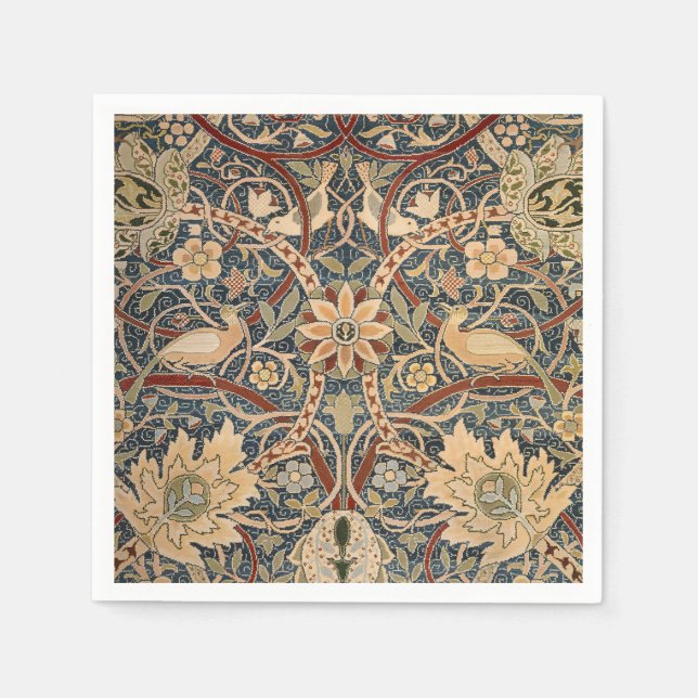 William Morris Bullerswood Faux Tapestry Napkin (Front)