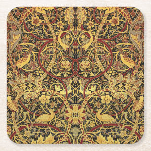 William Morris Bullerswood Faux Tapestry  Square Paper Coaster