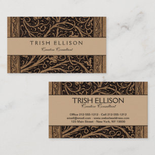 William Morris Campion Tooled Leather Damask Business Card