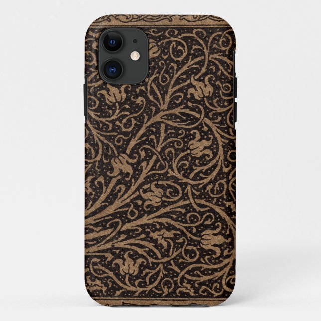 William Morris Campion Tooled Leather Damask Case-Mate iPhone Case (Back)