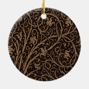 William Morris Campion Tooled Leather Damask Ceramic Tree Decoration
