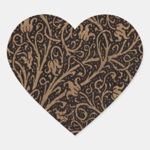 William Morris Campion Tooled Leather Damask Heart Sticker