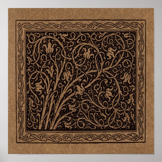 William Morris Campion Tooled Leather Damask Poster (Front)