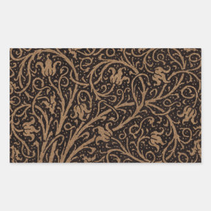 William Morris Campion Tooled Leather Damask Rectangular Sticker