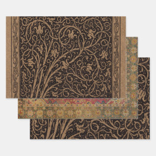 William Morris Campion Tooled Leather Damask Wrapping Paper Sheet