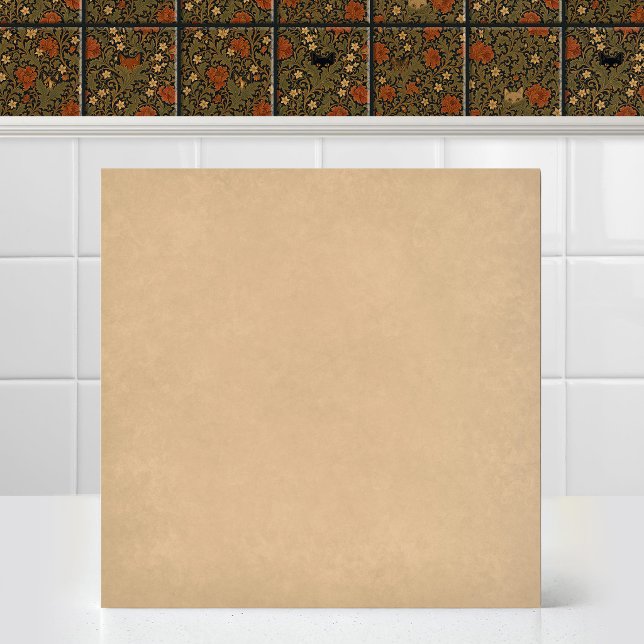 William Morris Cat Acanthus Leaf Beige Accent Ceramic Tile (Antique Art Nouveau William Morris Oatmeal Matching Accent Cat Acanthus Leaf Ceramic Tile Mural)