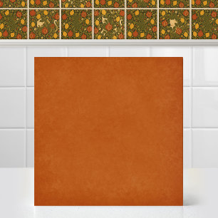 William Morris Cat Fruit Citrus Matching Orange Ceramic Tile