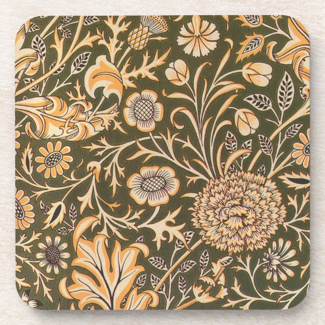 William Morris Cherwell Antique Floral Pattern Coaster (Front)