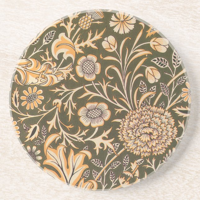 William Morris Cherwell Antique Floral Pattern Coaster (Front)