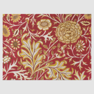 William Morris Cherwell Floral Pattern Red Tissue Paper