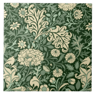 William Morris 'Cherwell' in Forest Green Ceramic Tile