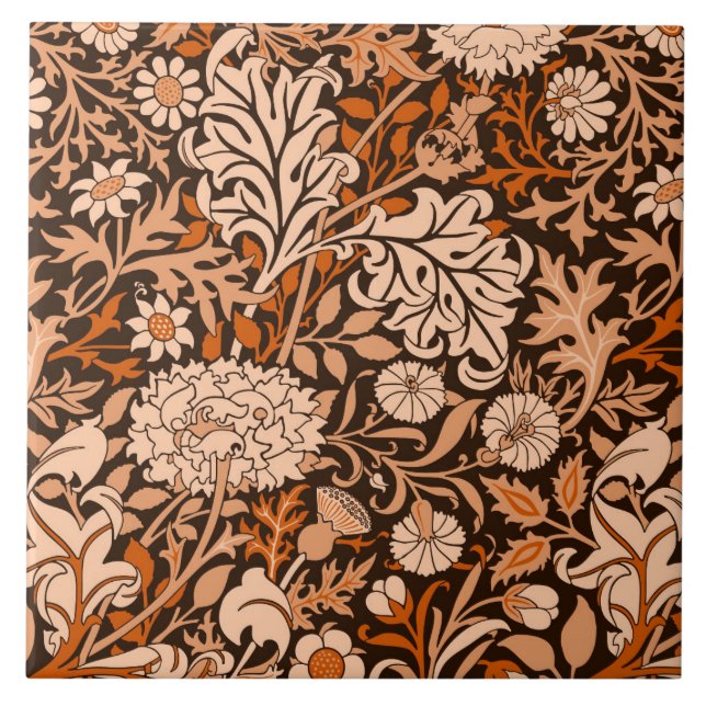 William Morris 'Cherwell' in Marmalade Ceramic Tile (Front)