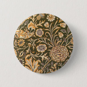 William Morris Cherwell Wallpaper Pattern 6 Cm Round Badge