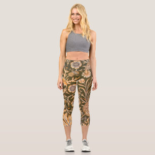 William Morris Cherwell Wallpaper Pattern Capri Leggings