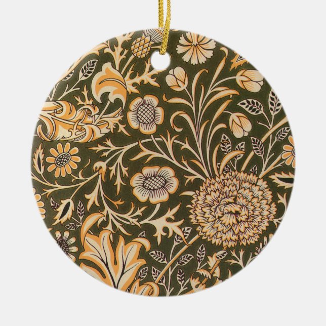 William Morris Cherwell Wallpaper Pattern Ceramic Ornament (Front)