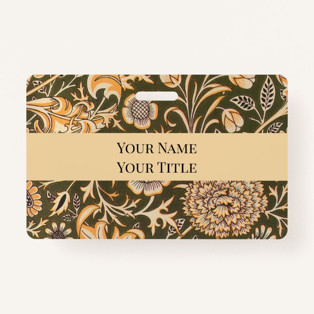 William Morris Cherwell Wallpaper Pattern ID Badge (Front)