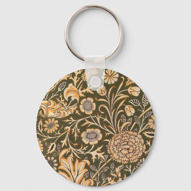 William Morris Cherwell Wallpaper Pattern Key Ring (Front)