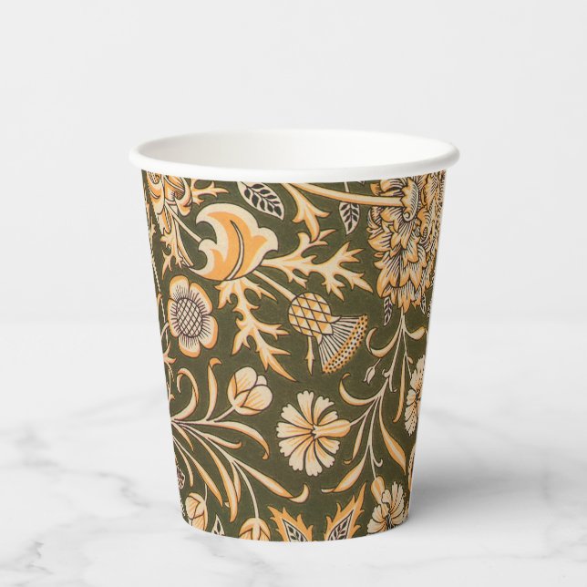 William Morris Cherwell Wallpaper Pattern Paper Cups (Back)