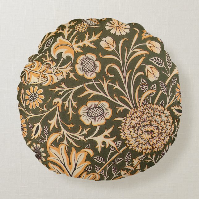 William Morris Cherwell Wallpaper Pattern Round Cushion (Front)