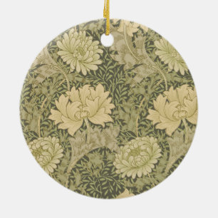 William Morris Chrysantemum Soft Floral Design Ceramic Ornament