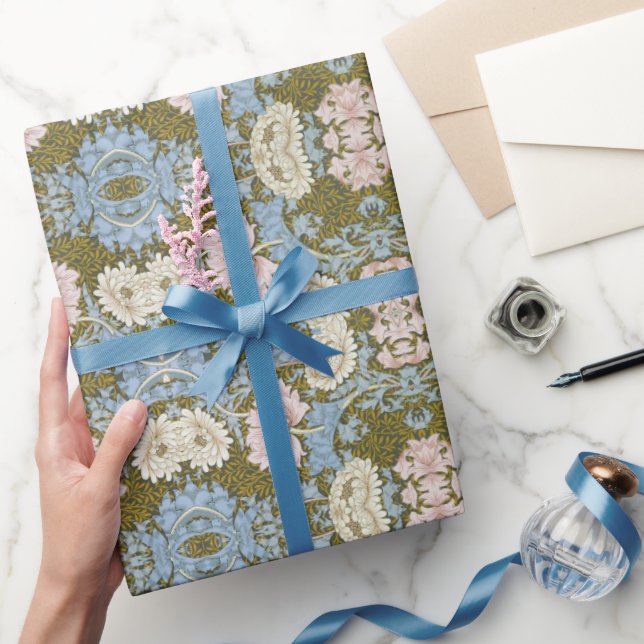  William Morris Chrysanthemum Floral Pattern Folia Wrapping Paper (Gifting)
