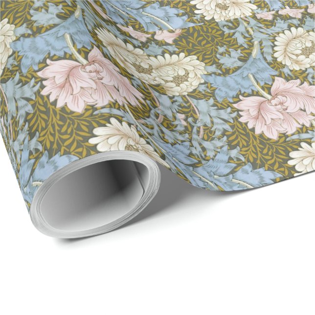  William Morris Chrysanthemum Floral Pattern Folia Wrapping Paper (Roll Corner)