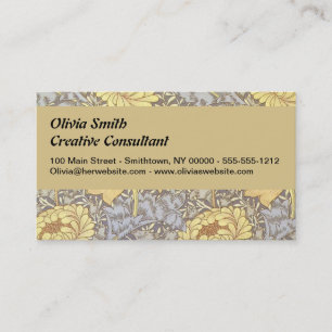 William Morris Chrysanthemum Mum Flowers Business Card