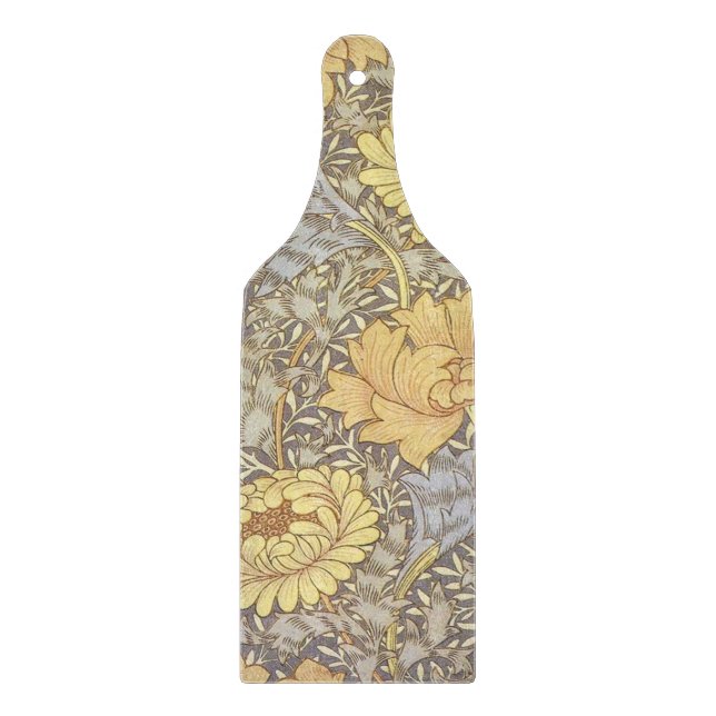 William Morris Chrysanthemum Mum Flowers Cutting Board (Front)