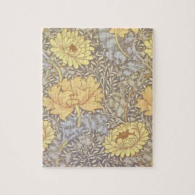 William Morris Chrysanthemum Mum Flowers Jigsaw Puzzle (Vertical)