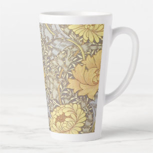 William Morris Chrysanthemum Mum Flowers Latte Mug