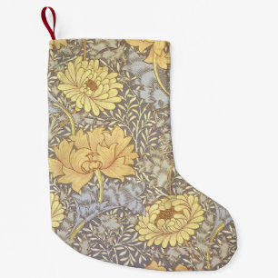 William Morris Chrysanthemum Mum Flowers Small Christmas Stocking