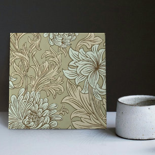 William Morris Chrysanthemum Pattern Ceramic Tile