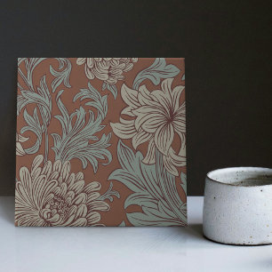 William Morris Chrysanthemum Pattern Ceramic Tile