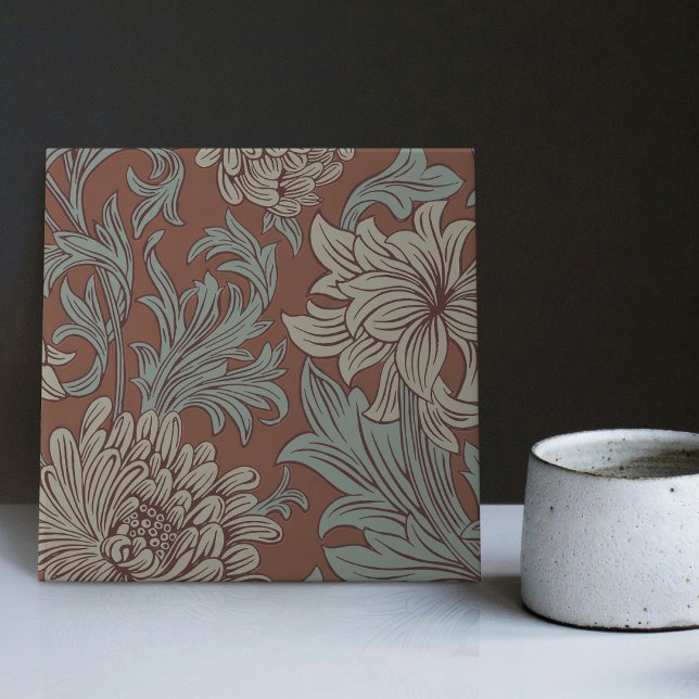 William Morris Chrysanthemum Pattern Ceramic Tile (Creator Uploaded)