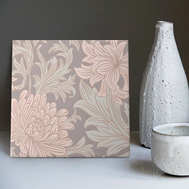 William Morris Chrysanthemum Pattern Ceramic Tile (Creator Uploaded)