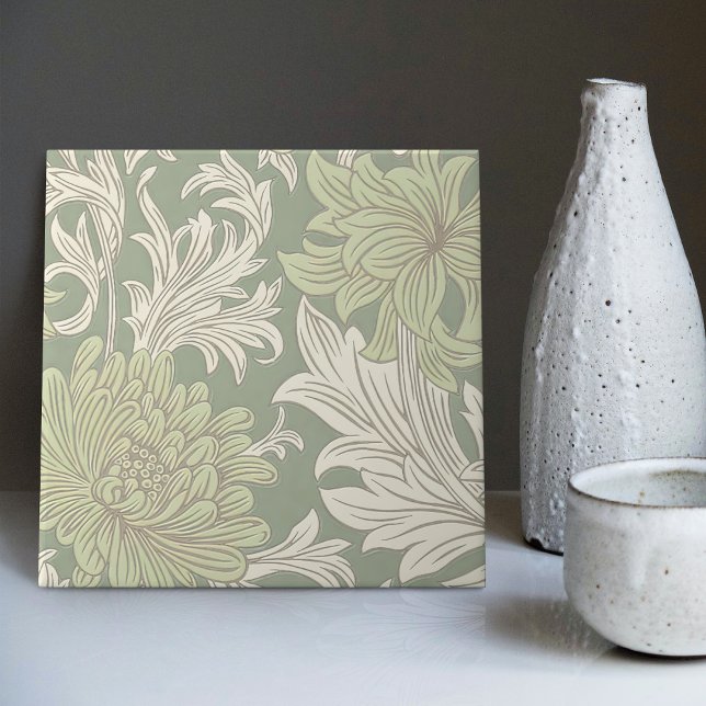 William Morris Chrysanthemum Pattern Ceramic Tile (Creator Uploaded)