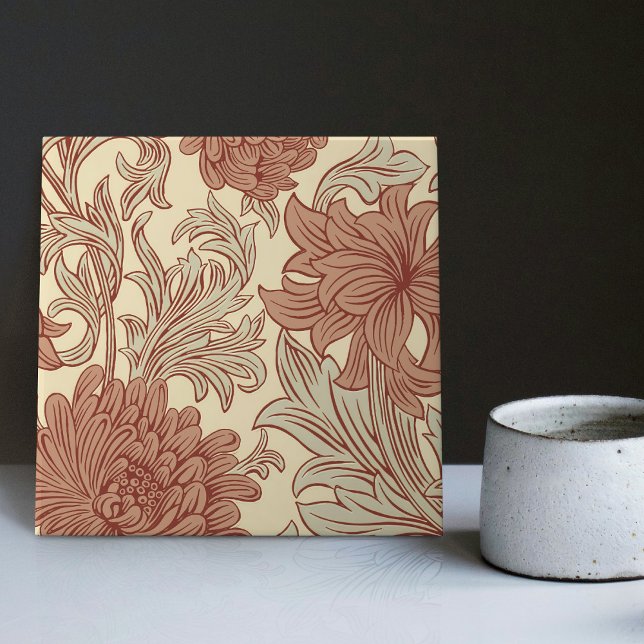 William Morris Chrysanthemum Pattern Ceramic Tile (Creator Uploaded)