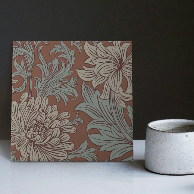 William Morris Chrysanthemum Pattern Ceramic Tile (Creator Uploaded)