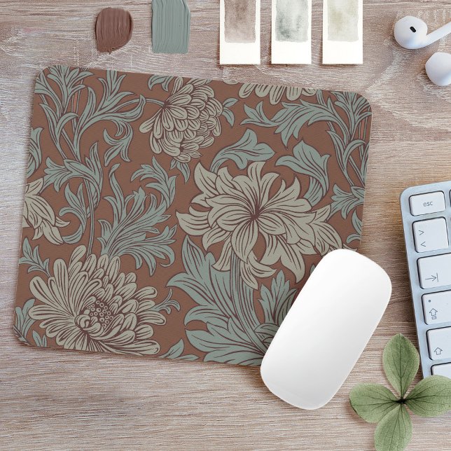 William Morris Chrysanthemum Pattern Mouse Pad (Creator Uploaded)