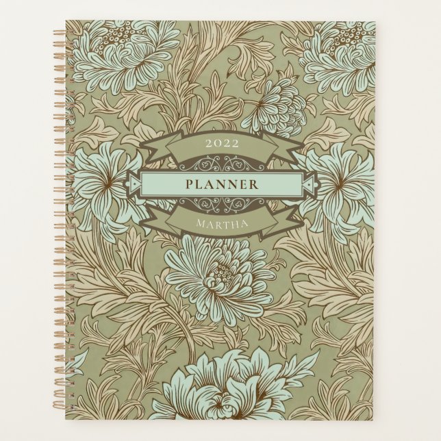 William Morris Chrysanthemum Pattern Planner (Front)