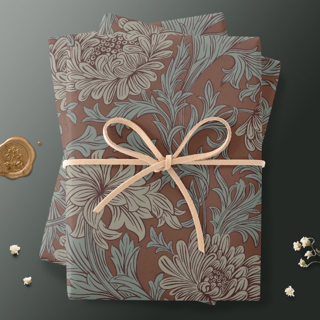 William Morris Chrysanthemum Pattern Wrapping Pape Wrapping Paper Sheet (Creator Uploaded)