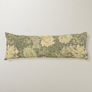 William Morris Chrysanthemum Sage Flower Body Cushion