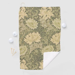 William Morris Chrysanthemum Sage Flower Golf Towel