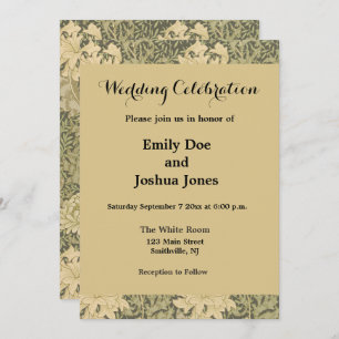 William Morris Chrysanthemum Sage Flower Invitation