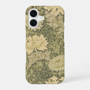 William Morris Chrysanthemum Sage Flower iPhone 16 Case